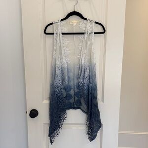 Ombre Lace Sleeveless Cardigan